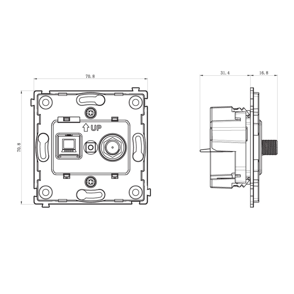Розетка встраиваемая комбинированная Donel R98 RJ45+ SAT Алюминий матовый DA30600-DA88926 — изображение 5