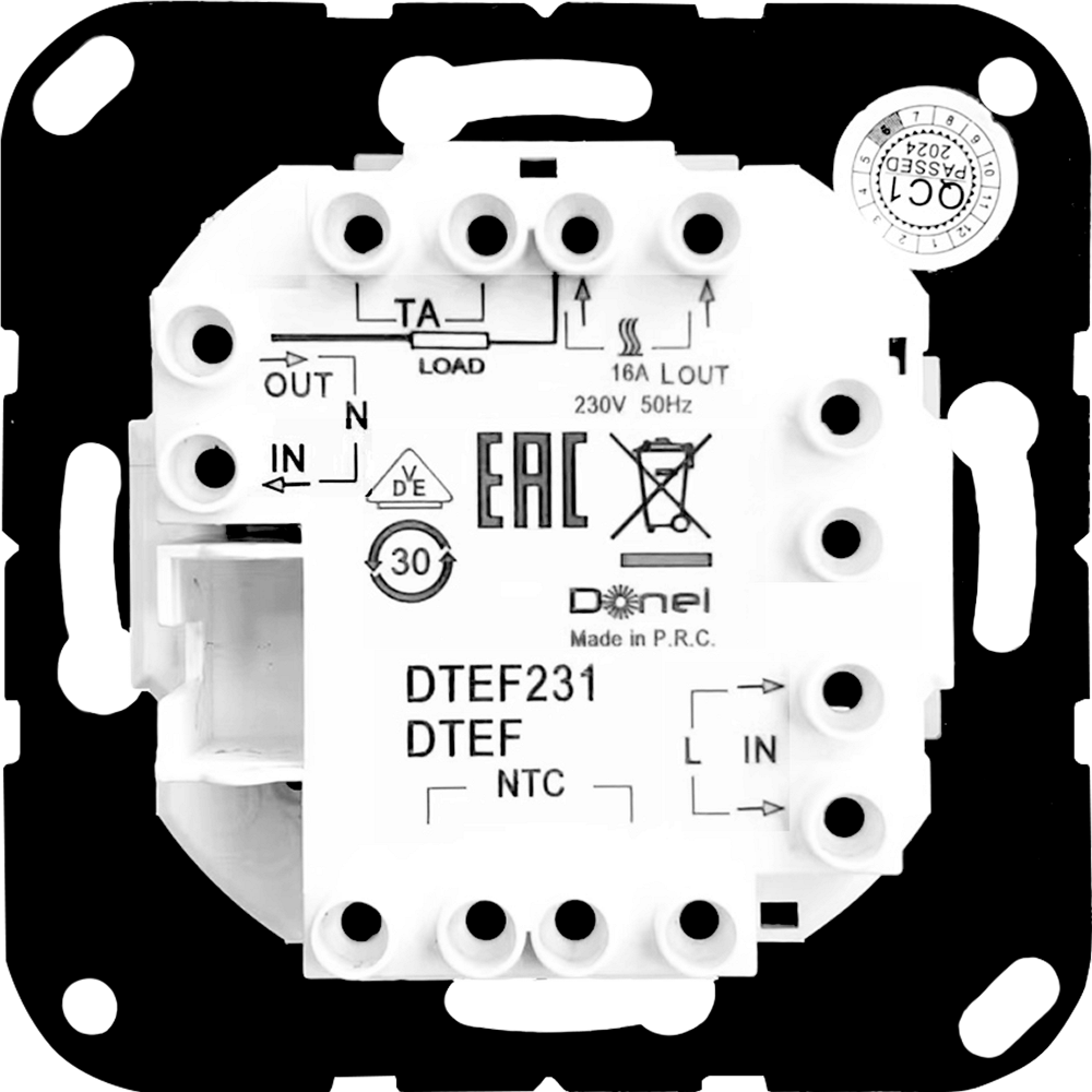 Терморегулятор механический Donel R98 с внешним датчиком пола Изумруд матовый DTEF231-DA14939 — изображение 3