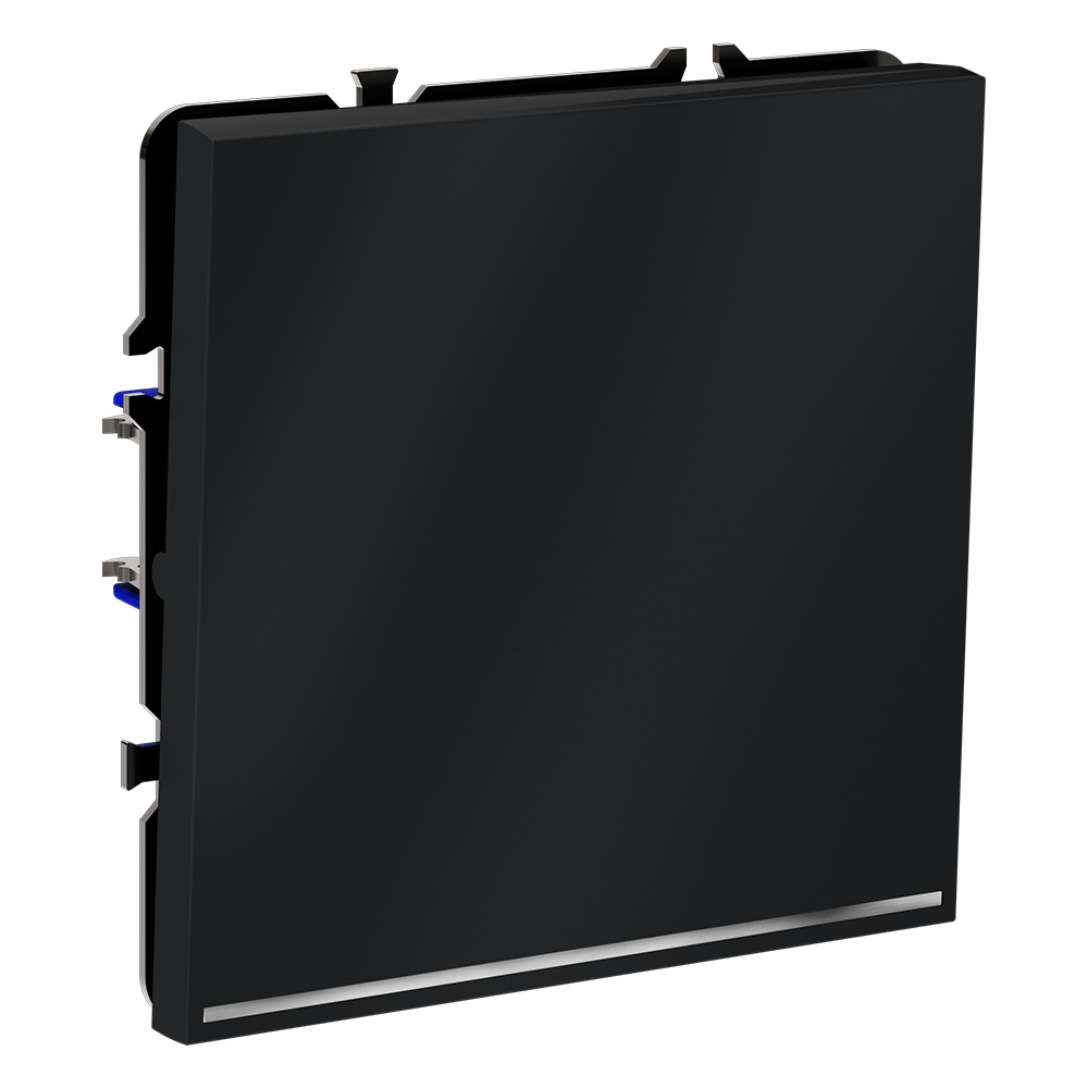 Выключатель одноклавишный встраиваемый Voltum S70 с подсветкой Графит VLS010207 — изображение 2