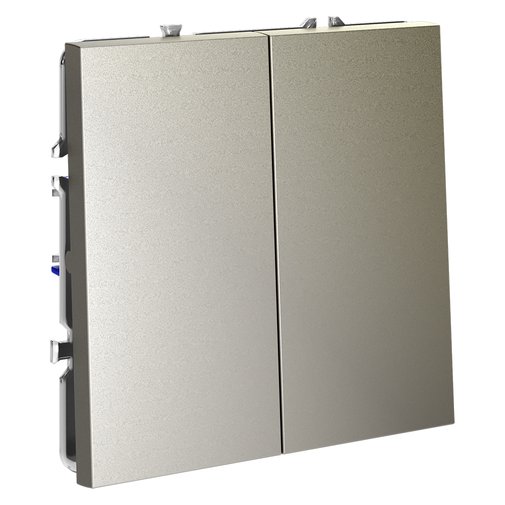 Выключатель двухклавишный встраиваемый Voltum S70 Шелк VLS020104 — изображение 2