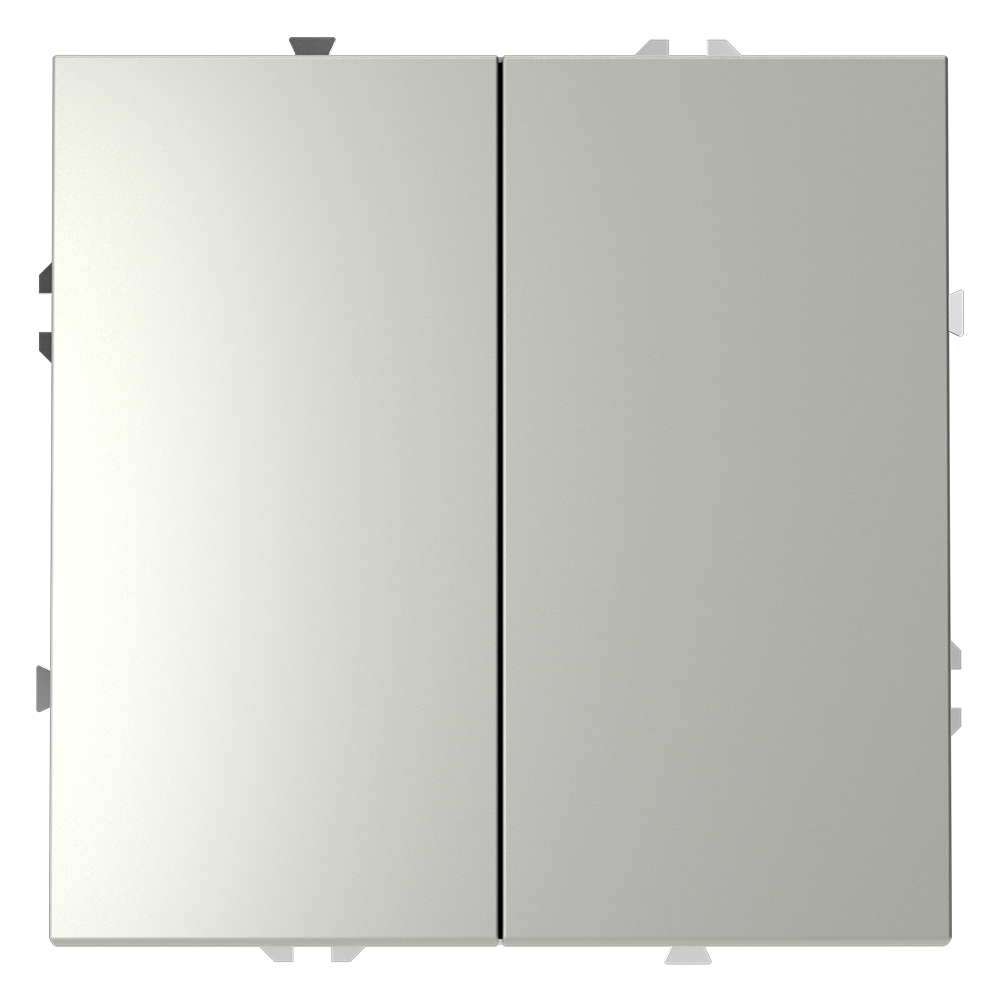 Выключатель двухклавишный встраиваемый Voltum S70 Сталь VLS020105