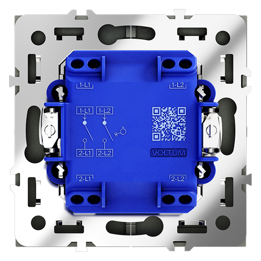 Выключатель двухклавишный встраиваемый с самовозвратом Voltum S70 Графит VLS020607 — изображение 3