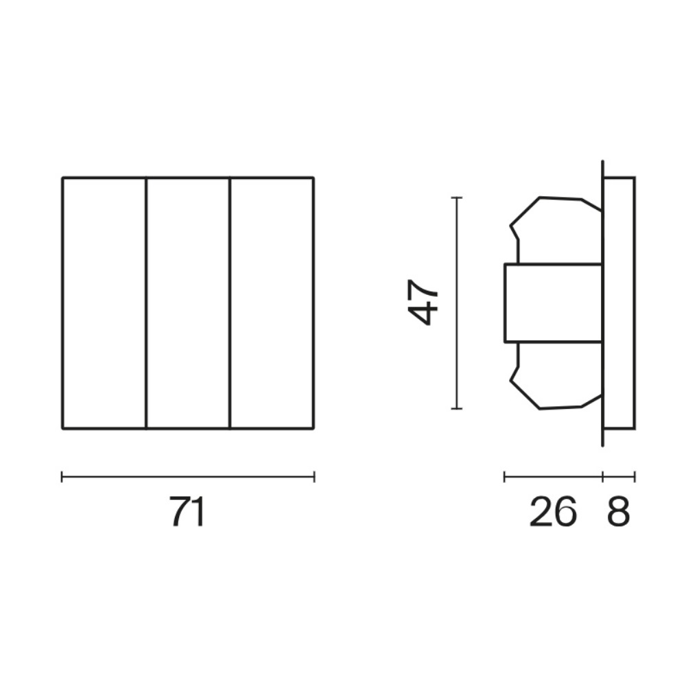 Выключатель трехклавишный встраиваемый Voltum S70 Черный матовый VLS030108 — изображение 6
