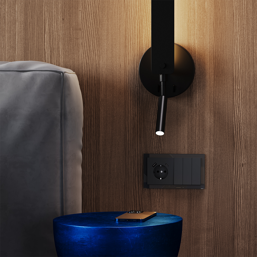 Выключатель трехклавишный встраиваемый Voltum S70 Графит VLS030107 — изображение 5