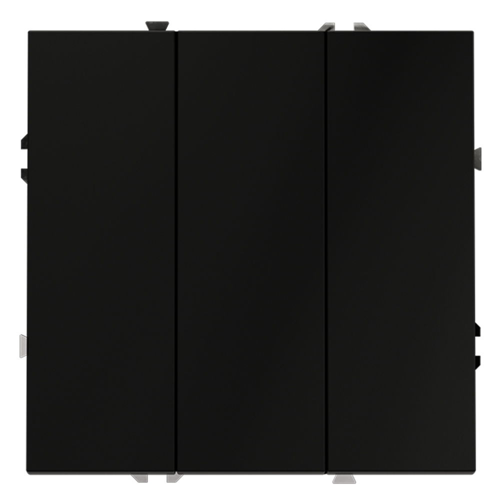 Выключатель трехклавишный встраиваемый Voltum S70 Черный матовый VLS030108