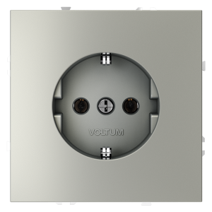 Розетка встраиваемая Voltum S70 с заземлением Soft touch Сталь VLS040105