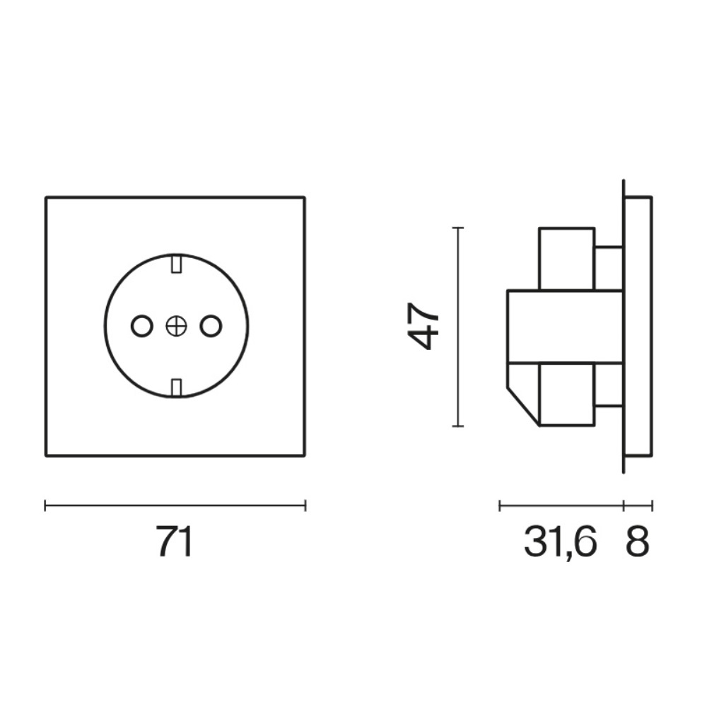 Розетка встраиваемая Voltum S70 с заземлением и шторками Кашемир VLS040203 — изображение 6