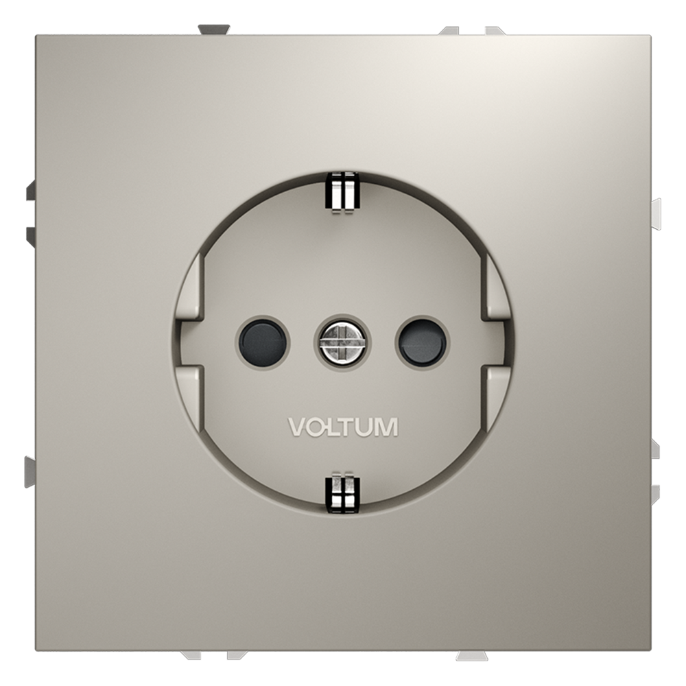 Розетка встраиваемая Voltum S70 с заземлением и шторками Кашемир VLS040203