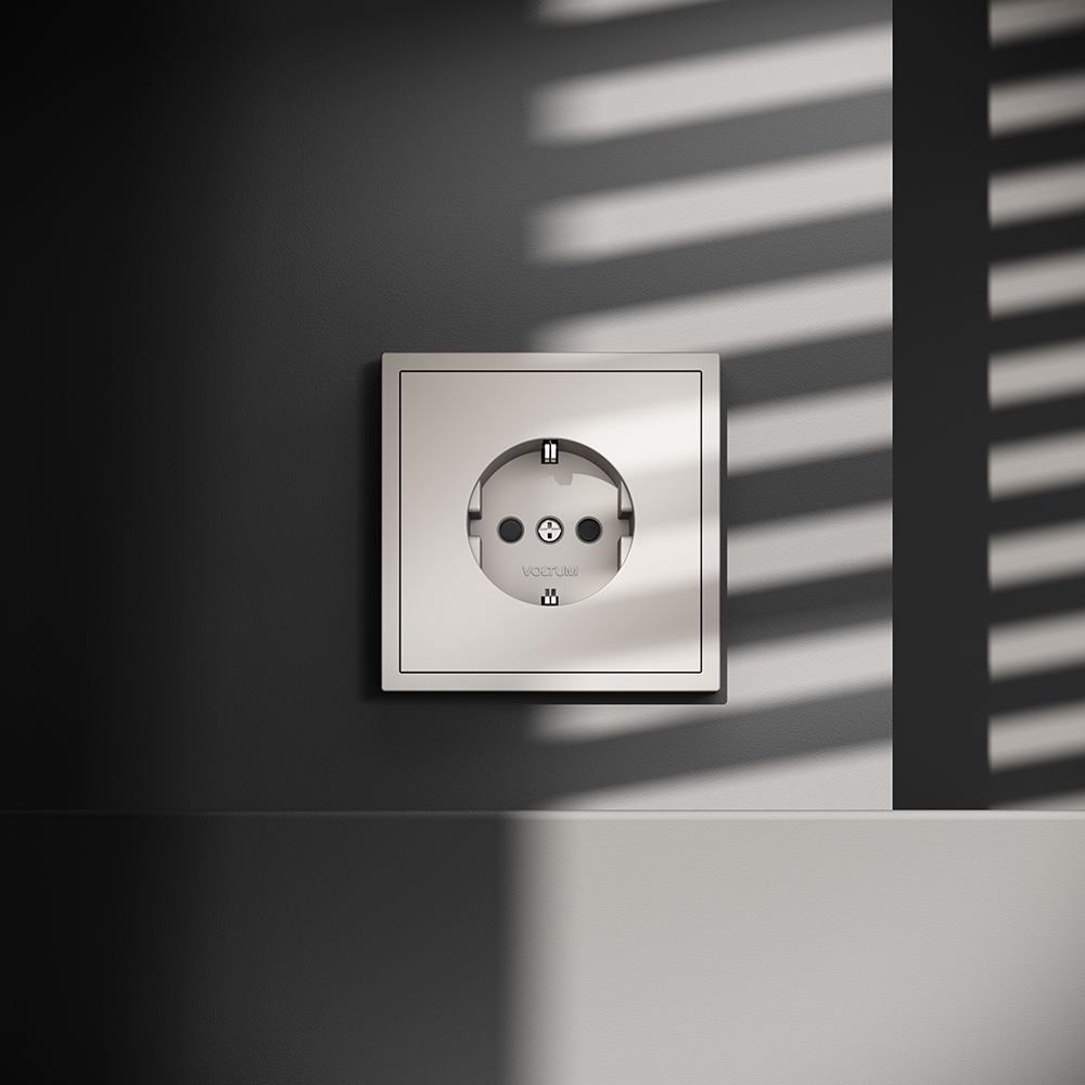 Розетка встраиваемая Voltum S70 с заземлением и шторками Кашемир VLS040203 — изображение 4