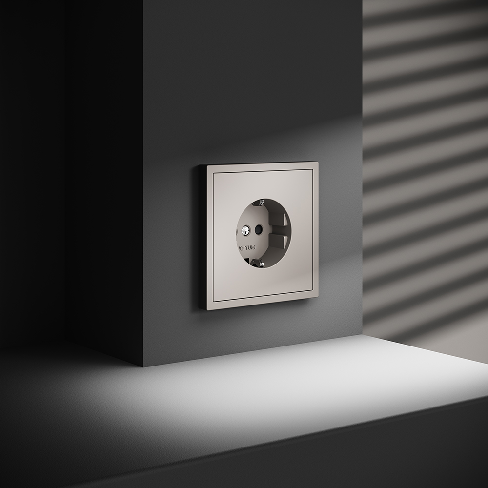 Розетка встраиваемая Voltum S70 с заземлением и шторками Кашемир VLS040203 — изображение 5