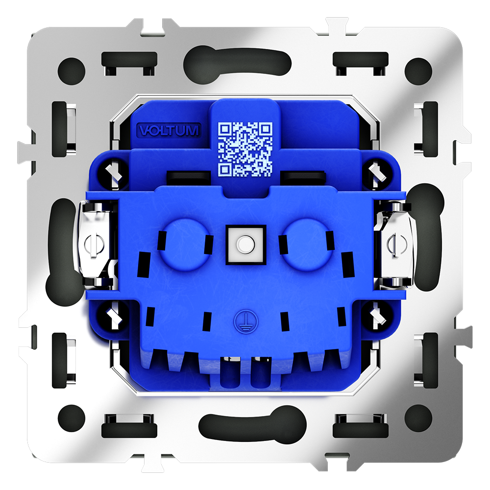 Розетка встраиваемая Voltum S70 с заземлением и шторками Графит VLS040207 — изображение 3