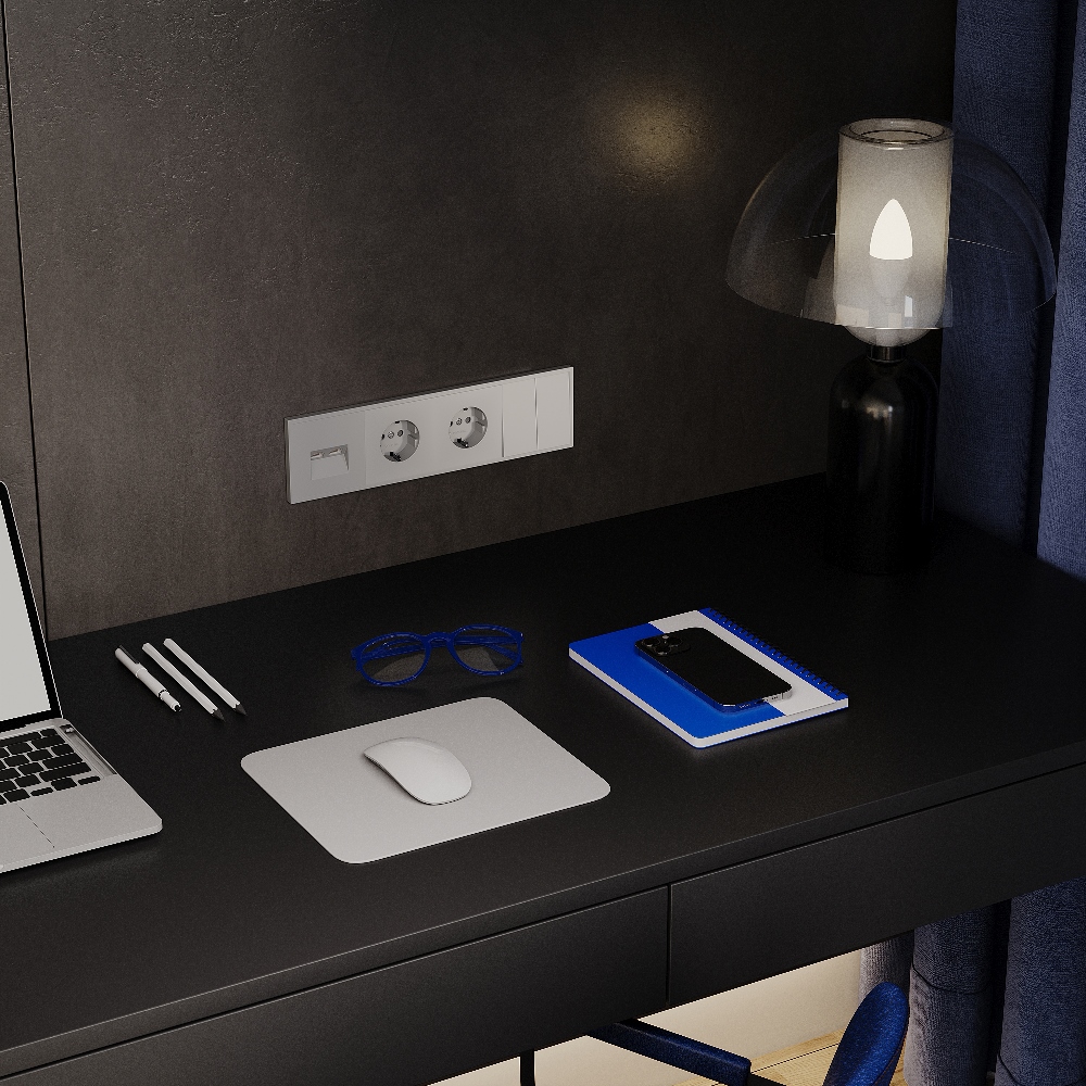 Розетка встраиваемая двойная Ethernet Voltum S70 RJ45+RJ45 Cat.6 Сталь VLS060205 — изображение 5