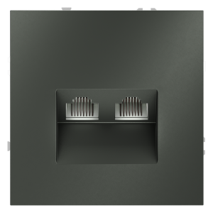 Розетка встраиваемая двойная Ethernet Voltum S70 RJ45+RJ45 Cat.6 Титан VLS060206