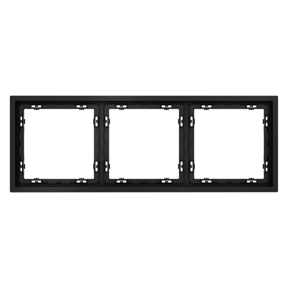 Рамка пластиковая Voltum S70 на 3 поста Черный матовый VLS100308