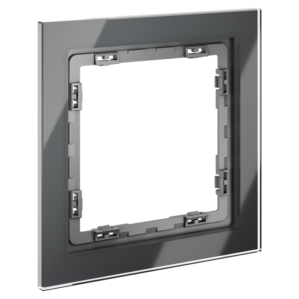 Рамка стеклянная Voltum S70 на 1 пост Графит глянцевый VLS110107 — изображение 2