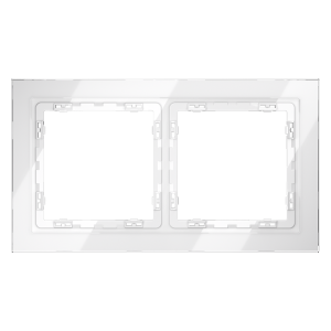 Рамка стеклянная Voltum S70 на 2 поста Белый глянцевый VLS110201