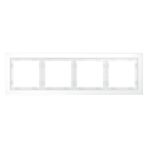 Рамка стеклянная Voltum S70 на 4 поста Белый матовый VLS110402