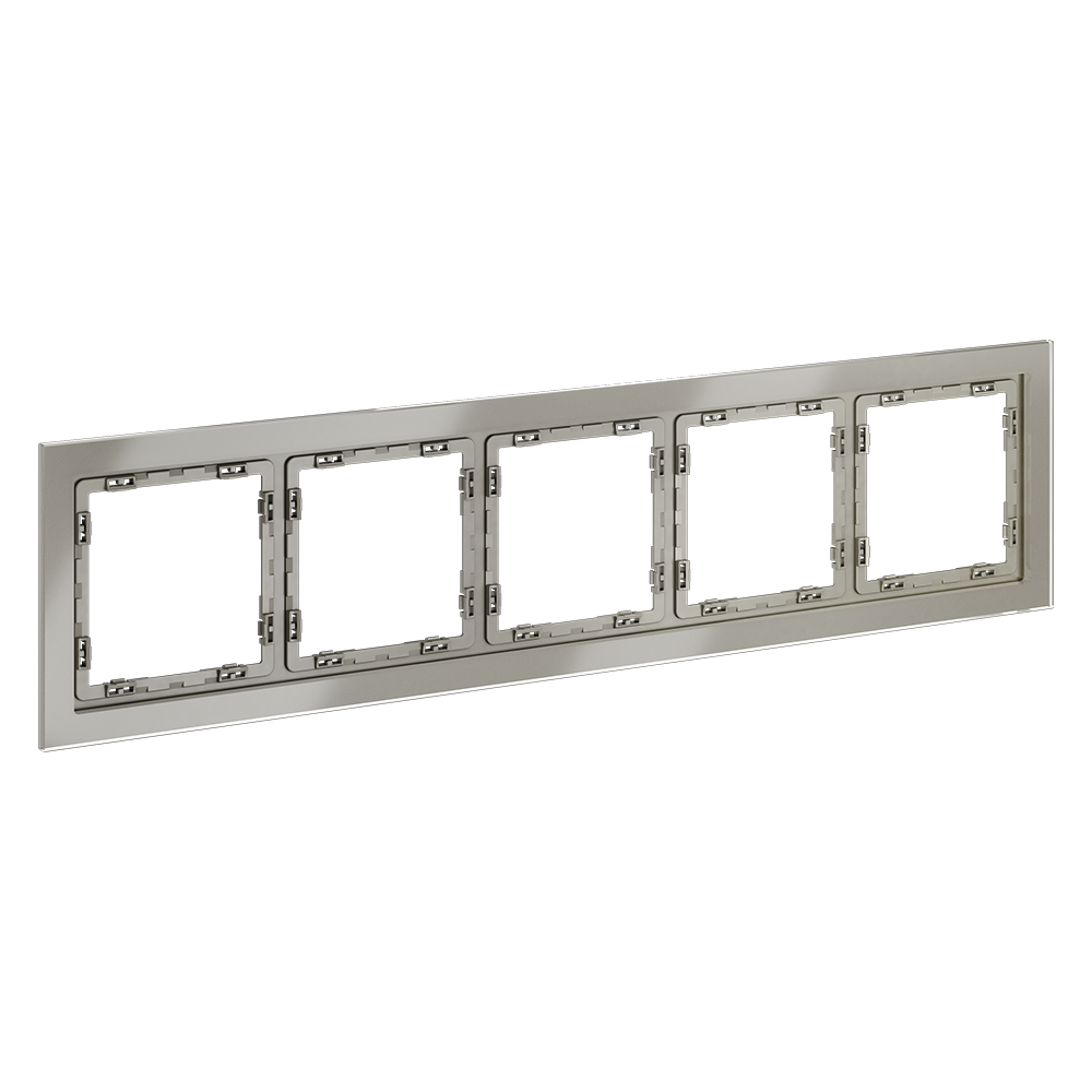 Рамка стеклянная Voltum S70 на 5 постов Шелк глянцевый VLS110504 — изображение 2
