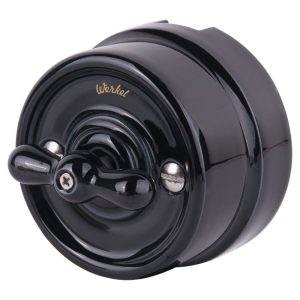 Переключатель-выключатель одноклавишный Werkel Ретро Черный W5612008