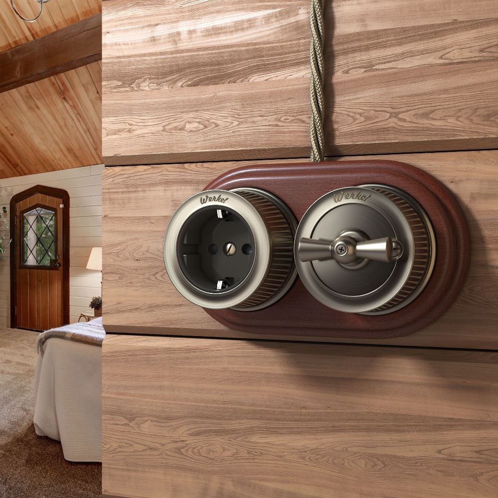 Переключатель-выключатель одноклавишный Werkel Бронзовый W5712012 — изображение 2