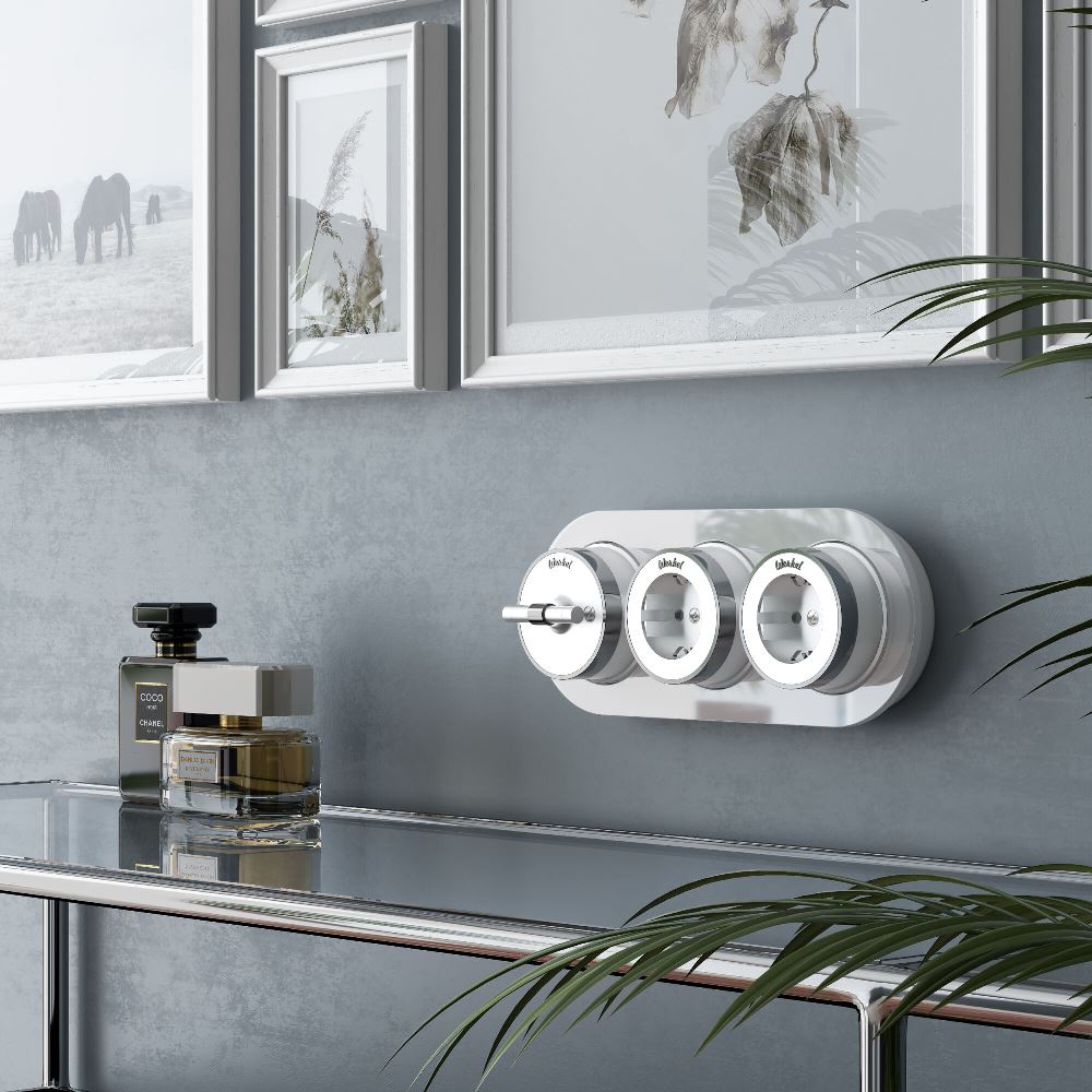 Переключатель-выключатель одноклавишный Werkel Vintage Белый матовый / Хром W5812050 — изображение 3